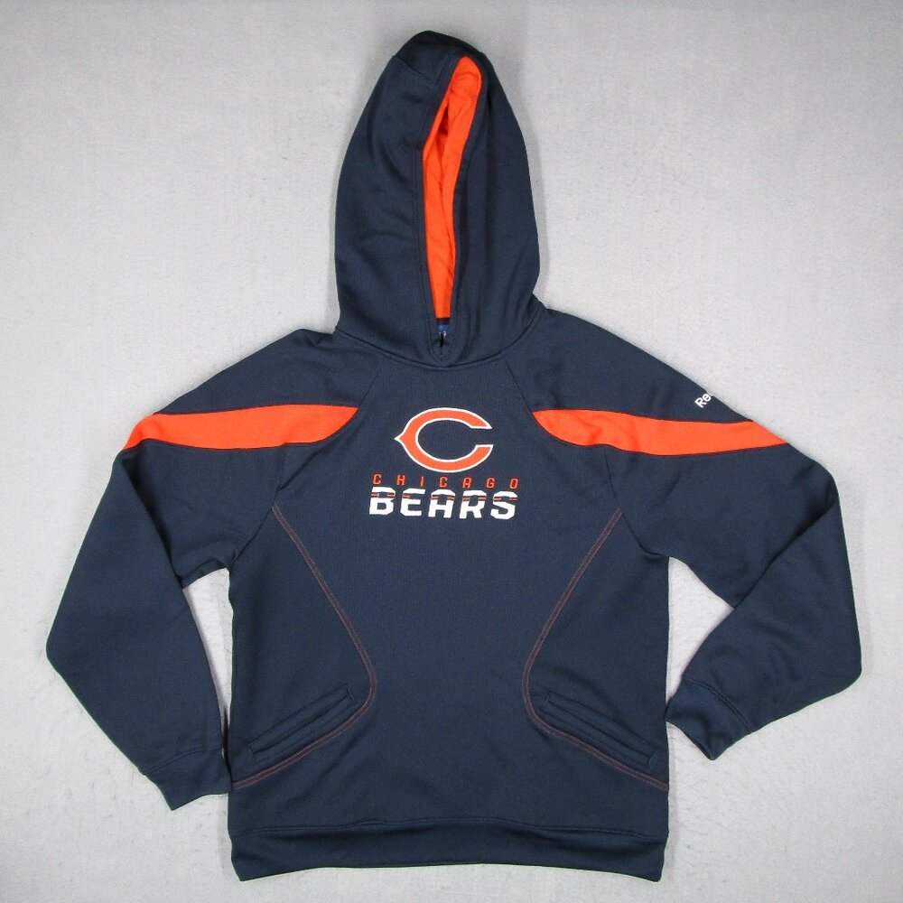 Chicago Bears Hoodie Mens Medium Blue Reebok On Field Pullover Stitched NFL